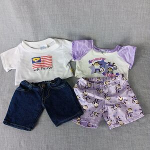 Build A Bear Workshop Pajama Set Gymnastic Stars & Play Set Hug Freely Flag